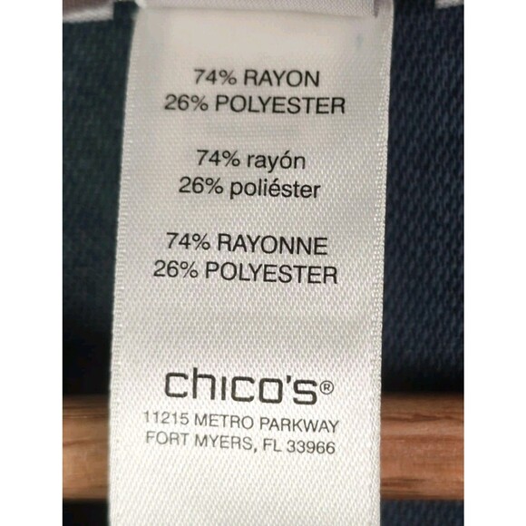 Chicos Lightweight Blue Gray Burnout Jacket Size 0 Geometric Pattern 3/4 Sleeve - Picture 4 of 15